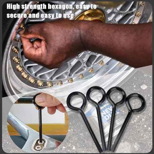 10 Pack 5/32 inch Standard Hex Dogging Key with Full Loop, Black Hex Dogging Key, Allen Key Sets Wrench Fit on Keychain Push Bar Panic Exit Device Key, Solid Metal