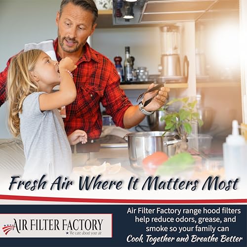 Air Filter Factory 8-3/4 x 10-1/2 in Ductless Range Hood Filter, Charcoal & Grease Combo 41F/97007696