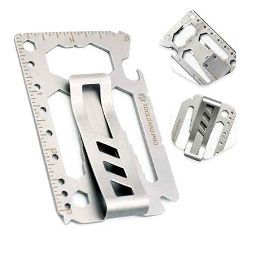 Multitool Card - Credit Card Multitool - Wallet Size Slim, Minimalist, Stainless Steel - Multipurpose Survival Card With Can Opener, Screwdrivers, Wrench, Ruler, Money clip by Hayvenhurst