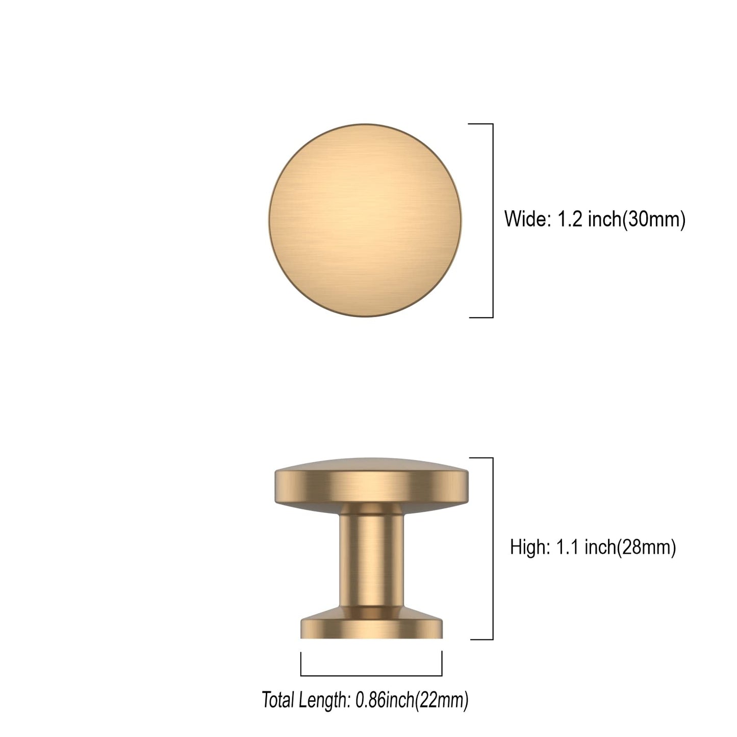 Asidrama 10 Pack Champagne Bronze Kitchen Cabinet Knobs - Dresser & Drawer Knobs - Zinc Finish