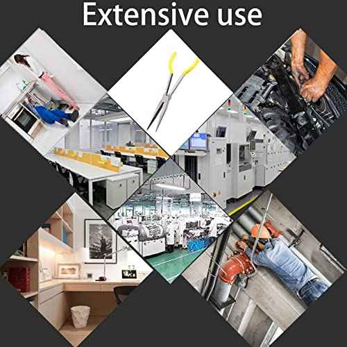 1 Piece 11 Inch Long Reach Pliers Set - Long Needle Nose Pliers Sets - 25, Degree Angle Designed for Mechanics, Technicians, and Contractors Milled-Jaws Steel