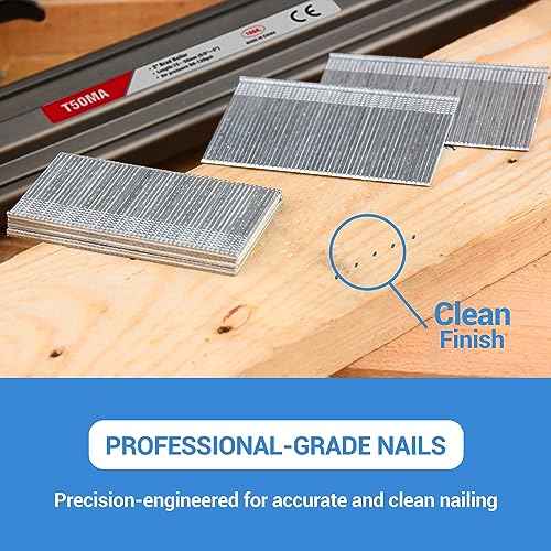meite 16 Gauge Finish Nails, 2-Inch Galvanized 16GA Finish Nails, Small Straight Finishing Nail, Ideal for Woodworking, Upholstery, and Framing Projects (2,500 Counts)
