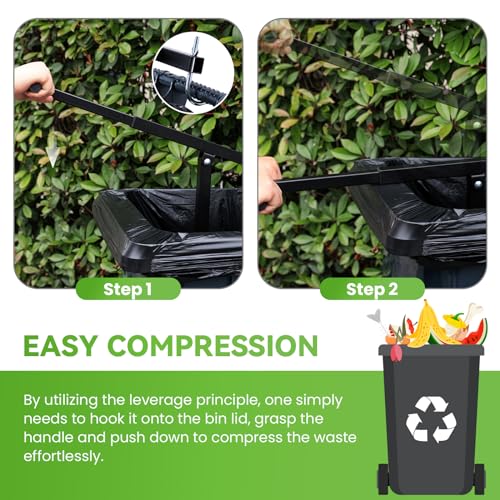 NEWTRY Manual Trash Compactor for 120L-240L Bins - Efficient Waste Compression