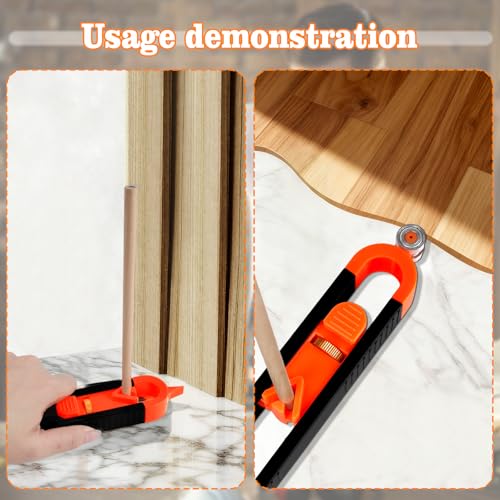 Contour Scribe Tool with 2 Pencils – Adjustable Profile Gauge for Carpentry, Tiling & DIY