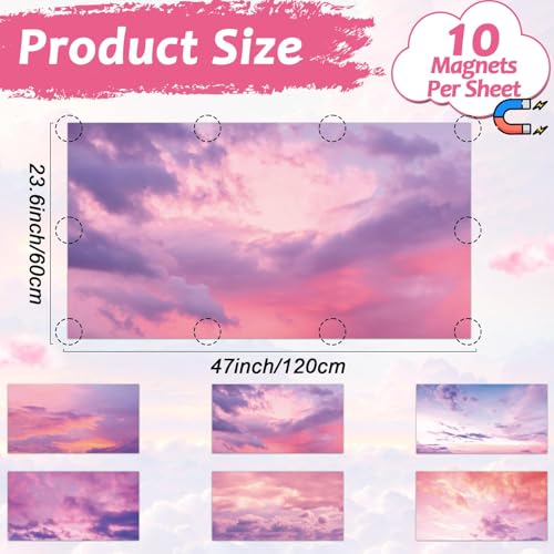 Wiooffen Sunset Fluorescent Light Covers - 6 Pack with Magnets for Classroom & Ceiling Lighting