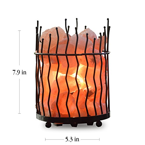 Himalayan Glow 1332 Piller Salt Basket Lamp, Standard, Amber Glow