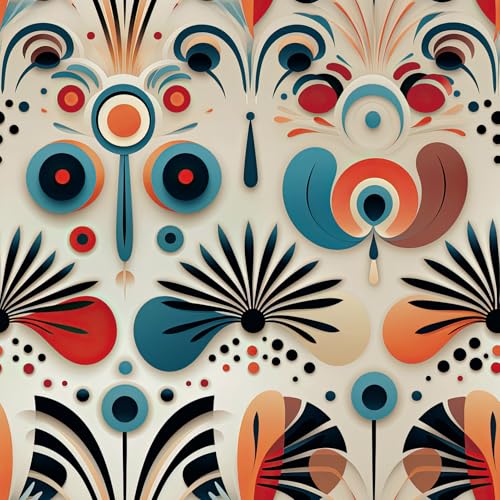 FLFK Boho Vintage Wallpaper Peel and Stick Removable Flower Shape Stripe Wall Mural for Living Room, Bedroom, Kitchen, Office, Apartment Decor 16"x64"