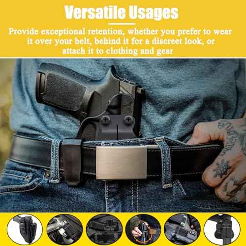 Metal Belt Clips for Kydex Knife Sheath, Pocket Belt Clips Kydex IWB/IWB Holster Clip Kit, Belt Knives Holster Clips Mounting Hardware Replacement Outdoor Knife Accessories