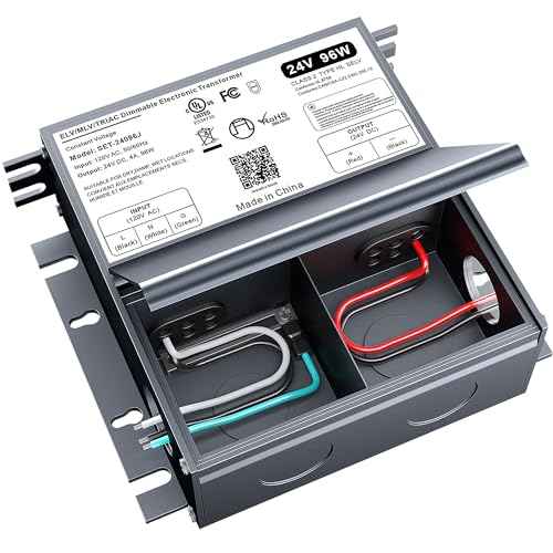 96W Dimmable LED Driver 24V with Junction Box,Triac ELV/MLV LED Transformer Compatible with Lutron&Leviton Switches,Dimmable Power Supply for Indoor/Outdoor Lights,UL&FCC-Listed
