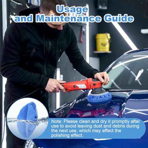 6pcs Car Buffing Pads,7-8 in Car Buffer Pads,Microfiber Polish Pad 3 Colors White, Sky Blue, Royal Blue, for Cars Waxing, Polishing, Cleaning and Cars Beauty