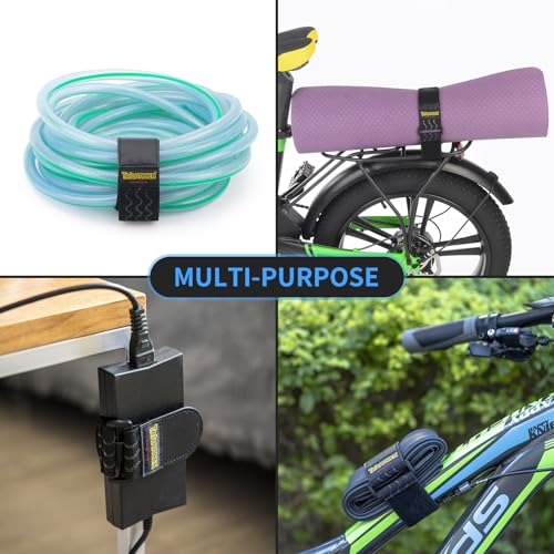 Trilancer 12" Elastic Cinch Straps with Anti-Slip Strips - 8 Pack