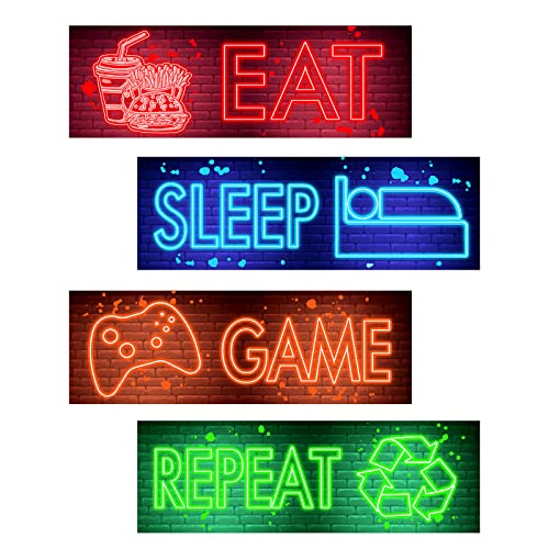 Neon Video Game Wall Decal Gaming Wall StickerDecor Boy Gamer Wall Stickers Game Decor for Boys Room Video Game Art Gaming Pictures for Playroom Decor