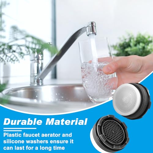 Draupnir 28 Pcs Blue Faucet Aerator Set with Key - Compatible with 16.5-24mm Sink Faucets
