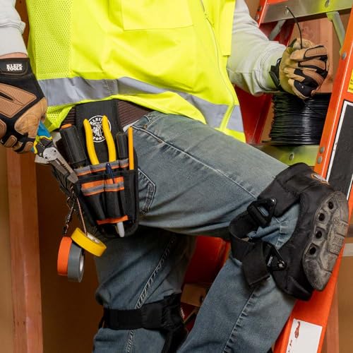 Klein Tools Small Tool Pouch for Electricians with 9 Pockets & Tape Thong - Tradesman Pro
