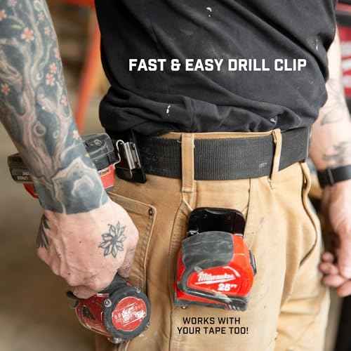 Holstery DriverMaster | Clip-On Tool Belt Drill Holder - Simple Hook Holster for Cordless Drill, Impact, Nailer, Tape Measure, or Any Tools with Hanger Clips