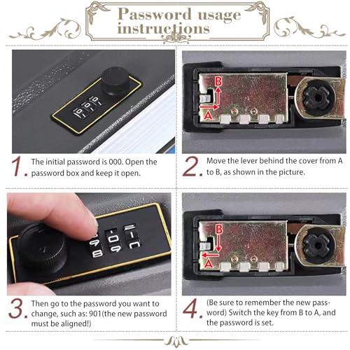 Decorative Book Safe with Combination Lock - Faux Book Hidden Safe, Rose / Code
