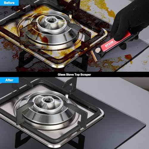 EHDIS 2PCS Razor Blade Scraper Tool with Blade Storage Box with 20pcs Extra Metal Blades for Glass,Stove,Oven Door, Cooktop Paint Cleaning