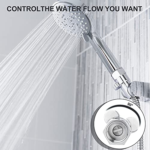 MAYYAYA Black Brass Shower Head Flow Control Valve - NPT1/2 Metal Shut-off