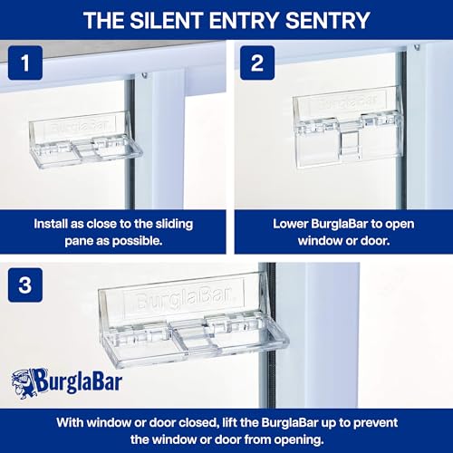 BurglaBar 2-Pack Sliding Glass Door Security Bar - Easy Install Home Safety