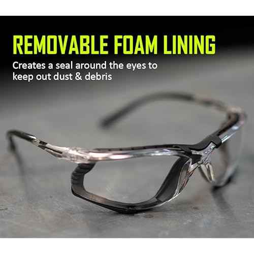 Magid Glove & Safety Gemstone Onyx Sporty Foam Lined Safety Glasses, 1 Pairs, (Y84)