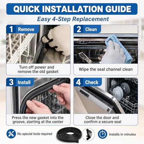Neyway W11177741 Dishwasher Door Gasket Seal - Fits Whirlpool/Maytag/KitchenAid etc.
