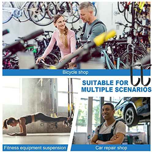 Ferraycle 12 Pcs Add on Storage Hook Accessory Overhead Garage Hooks for Ceiling Rack and Wall Shelving, Bike Hanging Flat, Black