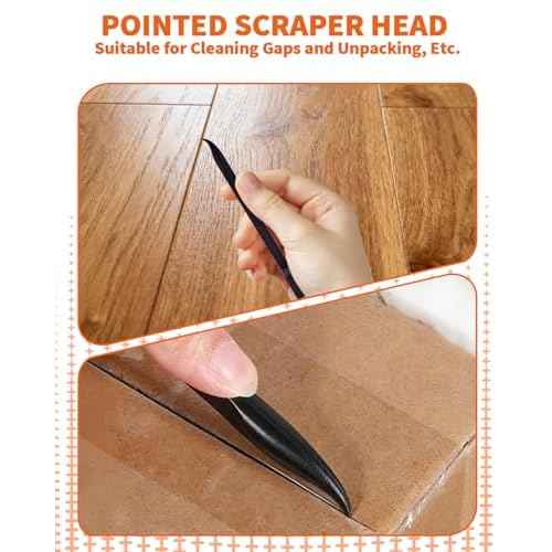 18 PCS Carbon Fiber Plastic Scrapers Tool, Non-Scratch Scraper Tool for Tight Spaces, Multi-Purpose Label Scraper Pen-Shaped, for Car Cleaning Supplies, Kitchen, Crevices, Stains (Black)