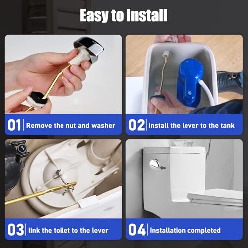 Dincerpen Bright Silver Toilet Handle Replacement Kit for TOTO Side Mount Toilets