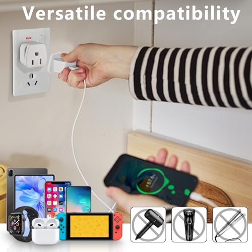 White US to Australia Power Adapter Plug - 2 Pack for Travel, NZ, AU, China