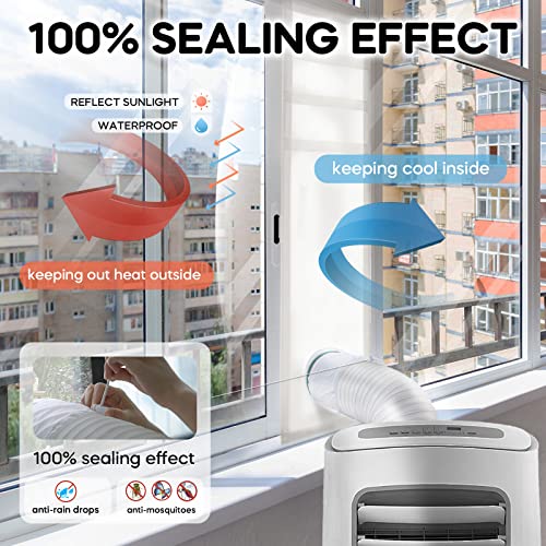 Loviga White Portable AC Window Vent Kit 10x64 Inch Adjustable Sealing