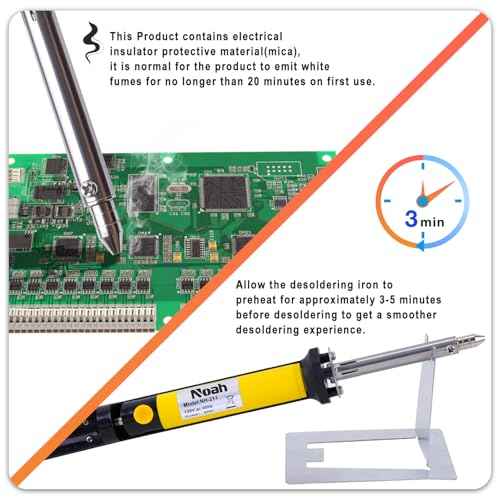 Noah 2-in-1 Desoldering Soldering Iron Solder Sucker Desoldering Pump, Solder Sucker & Iron, Portable Desoldering Tool for Precision Solder Removal,Black