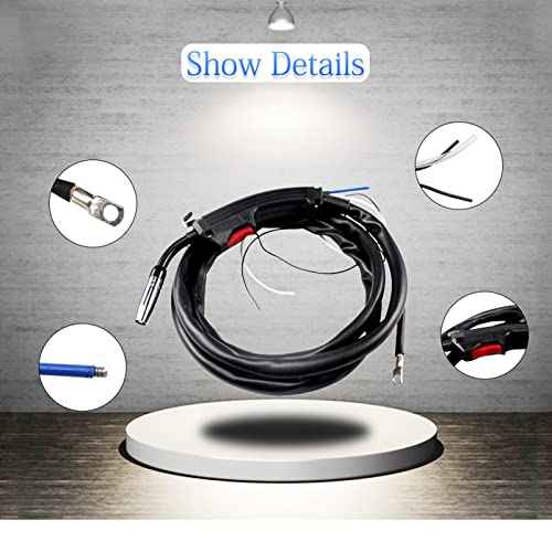 14AK MIG Welding Torch, MB14 CO2 Gas Protective MIG Welder Torch, 2 Meters, Fits 160A200A Current, Black, Stainless Steel