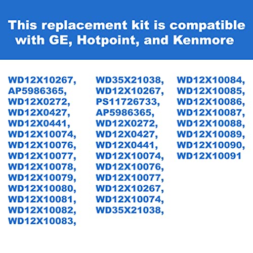 (WD35X21038) CalPalmy 8-Pack Lower Rack Wheel Kit for GE/Hotpoint/Kenmore Dishwashers – Exact Replacement WD35X21038