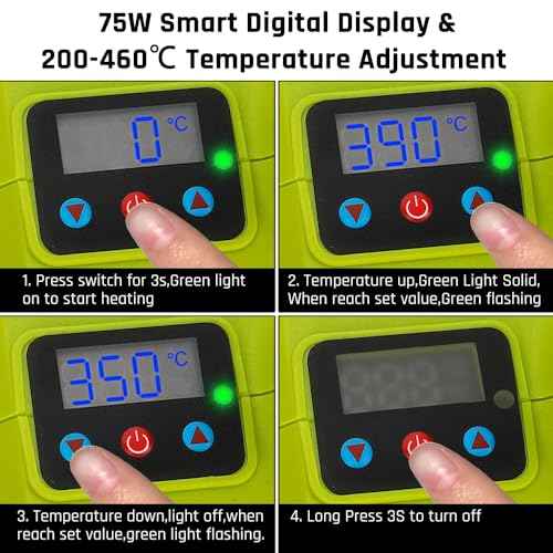 Choerinton Soldering Iron Compatible with Ryobi 18V Battery Soldering Iron Kit 75W LED Digital Soldering Gun Welding Iron with 5pcs Tips 50g 0.04" Solder Wire for Home DIY Repairing Welding