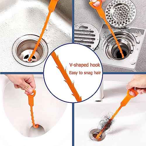 8 Pack 25inch Drain Snake Clog Remover, Drain Hair Remover, Sink Snake Drain Auger Cleaner Tool For Bath Tub, Toilet, Kitchen Sink, Sewer