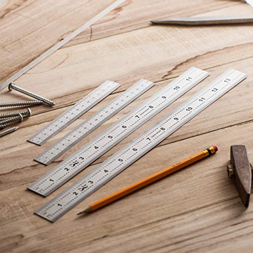 Mr. Pen Machinist Ruler Set 4 Pack - 6, 8, 12 & 14 Inch Stainless Steel Measurement Tools