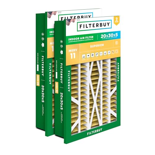 Filterbuy 20x30x5 MERV 11 Pet & Allergy Defense (2-Pack) – Whole House Furnace & AC Filters