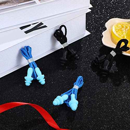 Bememo 20 Pairs Corded Ear Plugs Reusable Silicone Earplugs with String Shooting Range Swimming Noise Cancelling Reduction Hearing Protection for Sleep Work Construction
