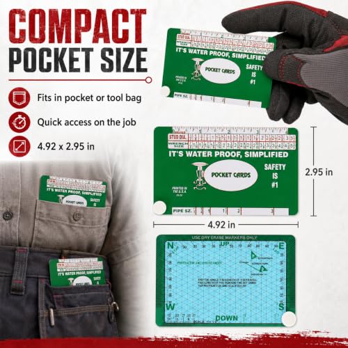 Pipefitter Pocket Reference Cards, Waterproof Charts & Formulas