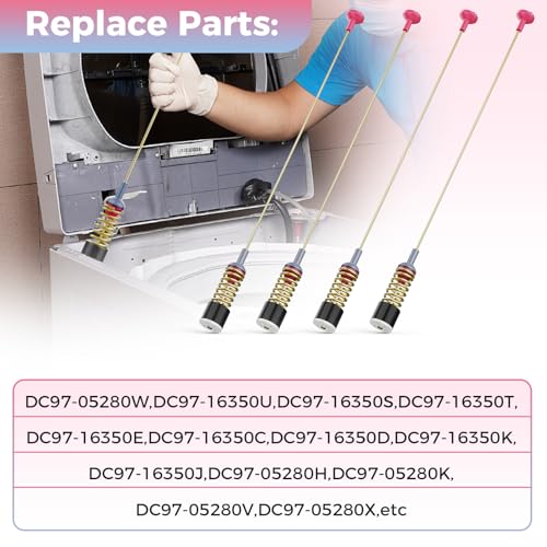 Samsung Washer Suspension Rods Kit 4x DC97-16350U/16350T Compatible