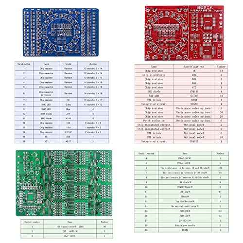Soldering Practice Kit,3 Kits SMD SMT Weldering Skills Training Board(Soldering-All)