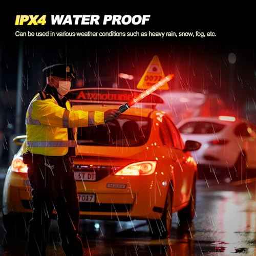 21 inch Traffic Wand Safety Light Wands | High Visibility, Durable, Portable | Traffic Control Wand with 3 Flashing Modes for Parking, Aircraft, Night Traffic Directing