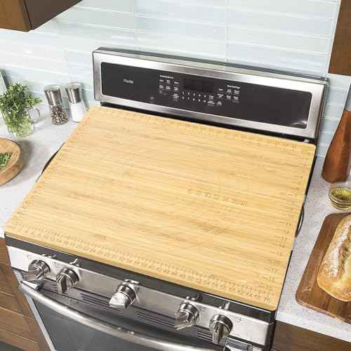 Bamboo Stove Covers for Electric Stove - Noodle Board Stove Top Cover Board For Gas Burner,Wooden RV Stovetop Cover (Full Cover)
