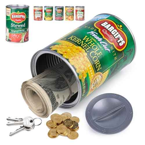 BarGifts Hidden Safe Fake Can with Hidden Compartment, Hidden Storage Keep Your Valuables Safe Like Money, Keys, and Jewelry- Corn