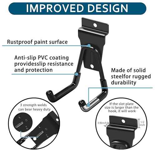 Slatwall Hooks Black 20Pack Firmly and Durable Slatwall Accessories,Perfect for Organizing Garden Tools and Heavy Duty Tools and Garage Hooks Organize Your Space Efficiently