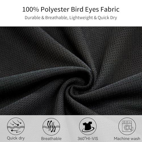 ProtectX High Visibility Shirts Hi Vis Long Sleeve Shirts for Men Women Reflective Class 2 Safety Shirts 2 Pack