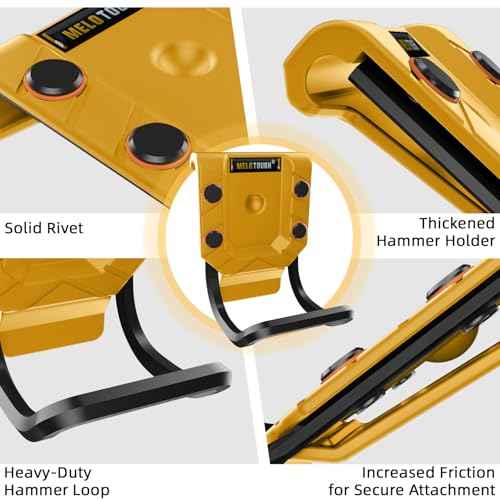 MELOTOUGH Hammer Holder for Tool Belt, Hammer Holster and Loop - Fits Up to 2.7" Belt