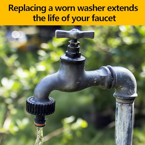 114-Piece Faucet Washers Assorted Kit for Hose Bibs - 12 Sizes with Brass Screws (NBRINGO)