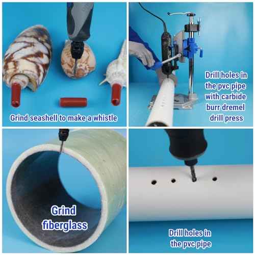 10 Pcs Carbide Burr Set 1/8" Shank Compatible with Dremel Bits Rotary Tools Attachment Kit Rasp Drill File Accessories Metal Wood Stone Steel Grinding Carving Cutting Polishing Solid Tungsten