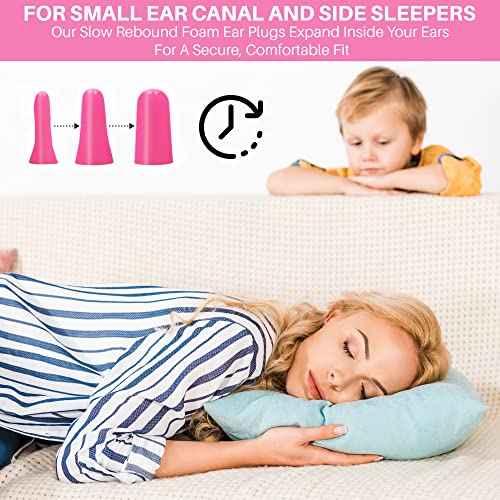 Foam Small Ear Plugs 50 Pair - 30db Disposable Ear Plugs for Noise Reduction Kids Women Children Baby Toddler - Side Sleepers Music Work Airplane Kids Concert Ear Protection Bulk